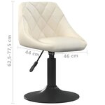vidaXL Chaises pivotantes à manger lot de 4 crème velours