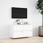 vidaXL Meuble TV mural avec lumières LED blanc 80x31x45 cm
