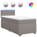 vidaXL Sommier à lattes de lit avec matelas Taupe 80x200 cm Tissu