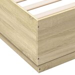 vidaXL Cadre de lit avec lumières LED chêne sonoma 150x200 cm