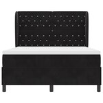 Lit Box Spring vidaXL avec Matelas Noir 140x190 cm Velours