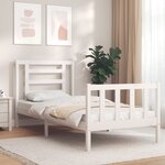 vidaXL Cadre de lit sans matelas blanc 100x200 cm bois de pin massif