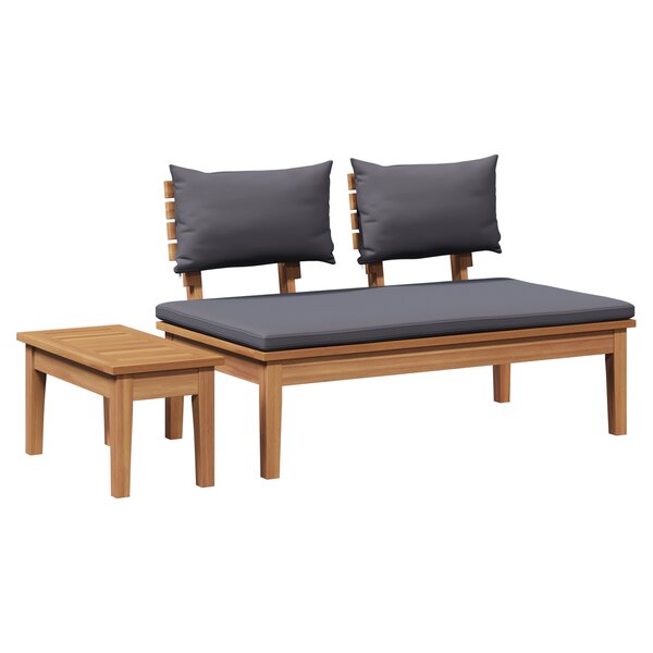vidaXL Ensemble de bancs de jardin en bois massif de teck de 2 pièces