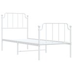 vidaXL Cadre de lit métal sans matelas avec pied de lit blanc 80x200cm