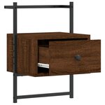 vidaXL Table de chevet murale 2 Pièces chêne marron 35x30x51 cm