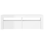 vidaXL Meuble TV avec lumières LED blanc brillant 120x35x40 cm