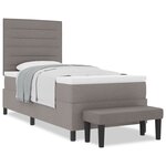 vidaXL Lit à ressort avec matelas et banc taupe 100x200 cm en tissu