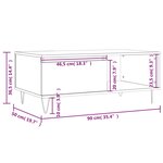 vidaXL Table basse Gris béton 90x50x36 5 cm Bois d'ingénierie