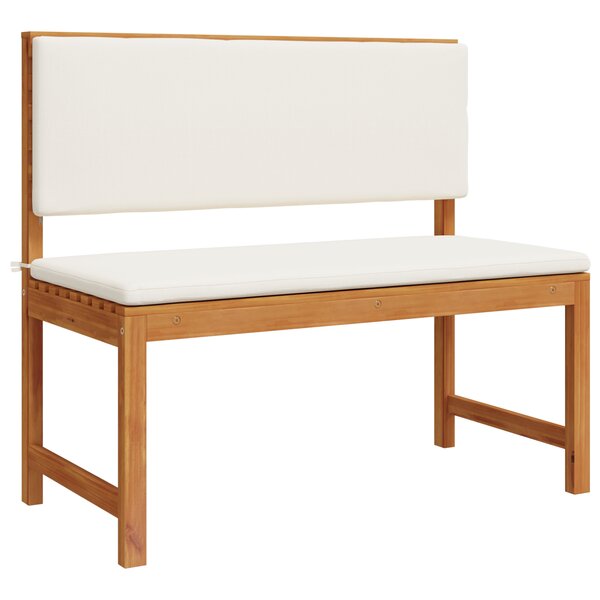 Banc de jardin vidaXL avec coussins 100x50x91 cm en bois massif d'acacia