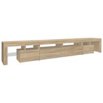vidaXL Meuble TV avec lumières LED Chêne sonoma 260x36 5x40 cm