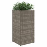 vidaXL Jardinières 2 Pièces gris 30x30x60 cm résine tressée