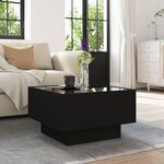 vidaXL Table basse avec LED noir 50x50x30 cm bois d'ingénierie