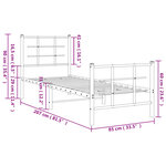 vidaXL Cadre de lit métal sans matelas avec pied de lit noir 80x200 cm