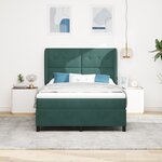 Lit Box Spring vidaXL avec matelas - Vert foncé  160x200 cm  Velours