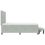 vidaXL Lit Box Spring avec Matelas & Banc Gris Clair 140x200 cm Velours