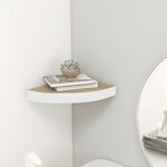 vidaXL Étagère d'angle murale Chêne et blanc 35x35x3 8 cm MDF