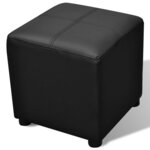 Set de banc de rangement en simili cuir Noir