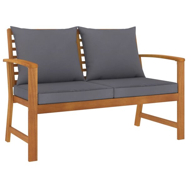 vidaXL Banc de jardin 120cm et coussin gris foncé Bois solide d'acacia
