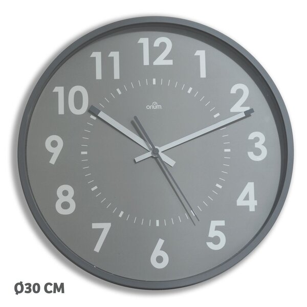 Horloge murale silencieuse à quartz, diamètre 30cm - Aluminium