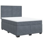 vidaXL Sommier à lattes de lit et matelas Gris foncé 160x200cm Velours