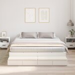 vidaXL Cadre de lit de rangement Blanc 180x200 cm