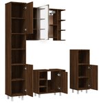 vidaXL Ensemble d'armoires de salle de bain 4 Pièces chêne marron
