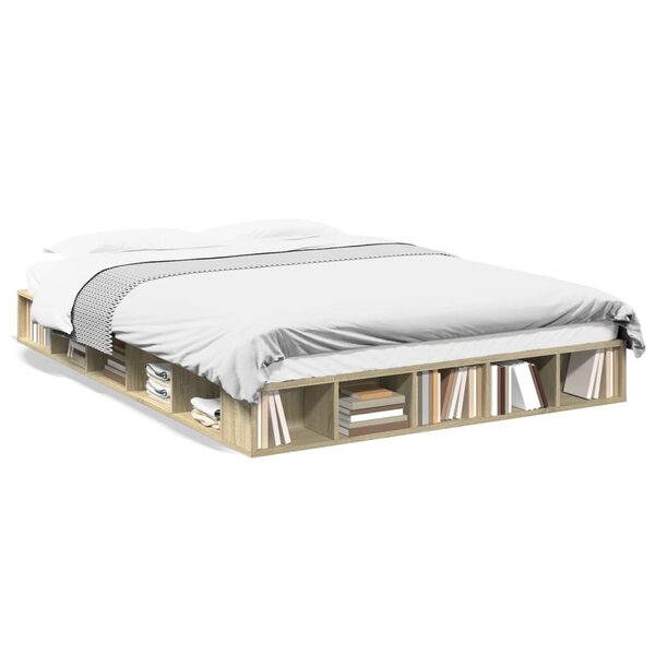 vidaXL Cadre de lit sans matelas chêne sonoma 150x200 cm