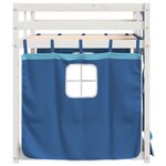 vidaXL Lit superposé avec rideaux bleu 90x190 cm bois pin massif