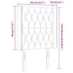 vidaXL Tête de lit à LED Gris foncé 83x16x118/128 cm Tissu