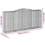 vidaXL Paniers à gabions arqués 6 Pièces 400x50x180/200 cm Fer galvanisé