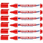 Marqueur NLS High-tech 8030 Inoxydable Rouge Pointe Ronde 1 5-3 mm x 6 EDDING