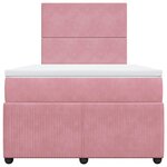 vidaXL Sommier à lattes de lit avec matelas Rose 120x200 cm Velours