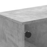 vidaXL Meuble TV avec portes en verre gris béton 102x37x50 cm