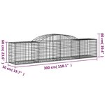 vidaXL Paniers à gabions arqués 5 Pièces 300x50x60/80 cm fer galvanisé