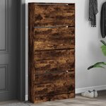 vidaXL Armoire à chaussures 4 tiroirs rabattables chêne fumé