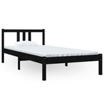vidaXL Cadre de lit sans matelas noir bois massif 90x200 cm