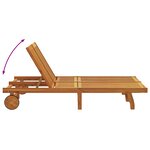 Transat double vidaXL avec roulettes et coussin en bois d'acacia