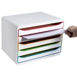 Module De Classement Big Box Plus Horizon 5 Tiroirs Black Office - Blanc/arlequin - Exacompta