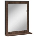 vidaXL Miroir de salle de bain et étagère chêne marron bois ingénierie