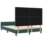 Cadre de lit en velours vert foncé vidaXL 140x200 cm