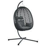 vidaXL Panier de Chaise Œuf Suspendue avec Support Anthracite Poly Rattan