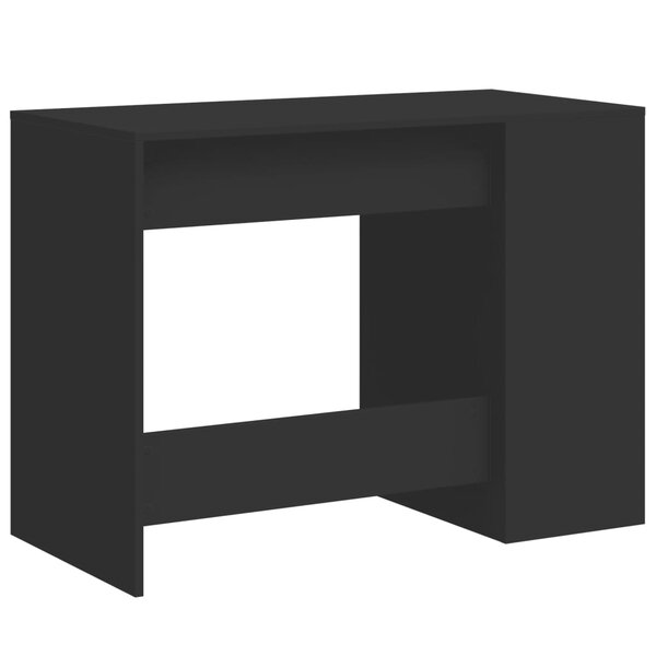 Bureau table poste de travail meuble d'ordinateur informatique étude 102 x 50 x 75 cm bois d'ingénierie noir 02_0023893