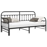 Cadre de lit daybed vidaXL avec lit gigogne Noir 90x190 cm en acier