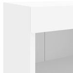 vidaXL Table de chevet murale avec lumières LED blanc