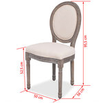 vidaXL Chaises à manger lot de 2 crème tissu