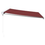 vidaXL Auvent manuel rétractable bordeaux 450x300 cm