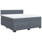 vidaXL Sommier à lattes de lit et matelas Gris foncé 180x200cm Velours
