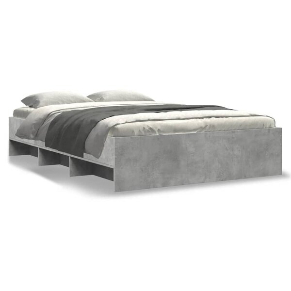 vidaXL Cadre de lit gris béton 120x190 cm bois d'ingénierie