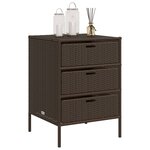 vidaXL Armoire de rangement de jardin marron 55x59x80cm résine tressée