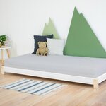 Lit simple TEENY 120 x 200 naturel et blanc